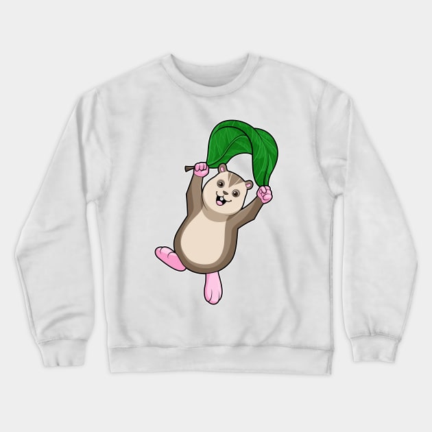 Hamster with Parachute Crewneck Sweatshirt by Markus Schnabel